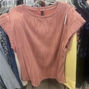 Pink Ribbed Women's Top